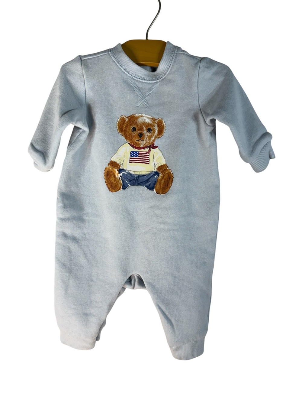 Ralph Lauren Light Blue Teddy Bear Footie